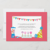 Kindergeburtstag-Party Einladungen {Süßigkeiten-Bu (Vorderseite)