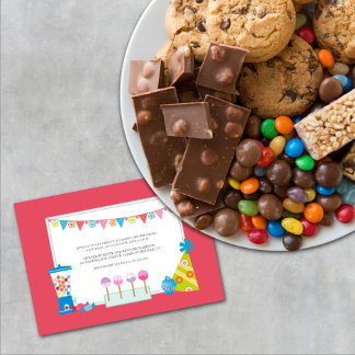 Kindergeburtstag-Party Einladungen {Süßigkeiten-Bu