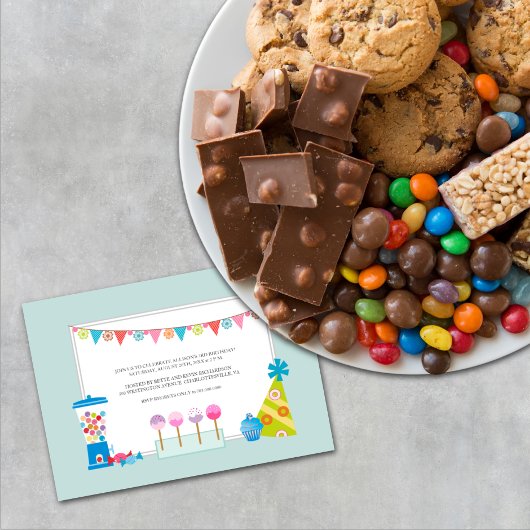 Kindergeburtstag-Party Einladungen {Süßigkeiten-Bu