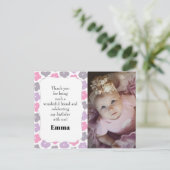 Kindergeburtstag Party Foto Danke Pink Lila Postkarte (Stehend Vorderseite)