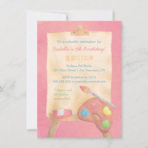 Kindergeburtstag-Party für Aquarellmalerei Einladung