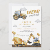 Kindergeburtstag-Party für den Bau von Dump Einladung (Vorderseite)