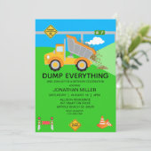 Kindergeburtstag-Party für den Bau von Dump Einladung (Stehend Vorderseite)
