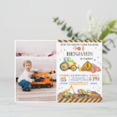 Kindergeburtstag-Party für den Bau von Dump Einladung (Stehend Vorderseite)