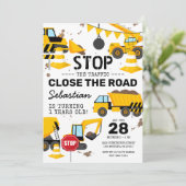 Kindergeburtstag-Party für den Bau von Dump Einladung (Stehend Vorderseite)