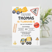 Kindergeburtstag-Party für den Bau von Dump Einladung (Stehend Vorderseite)