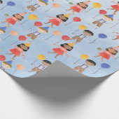 Kindergeburtstag-Party für Primärfarben Geschenkpapier (Ecke)