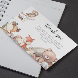 Kindergeburtstag-Party für Waldtiere Dankeskarte