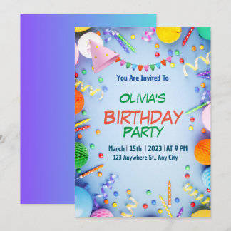 Kindergeburtstag-Party-Geschenke von Watercolor Gi Einladung