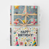 Kindergeburtstag Party Geschenkpapier Set (Beispiel)