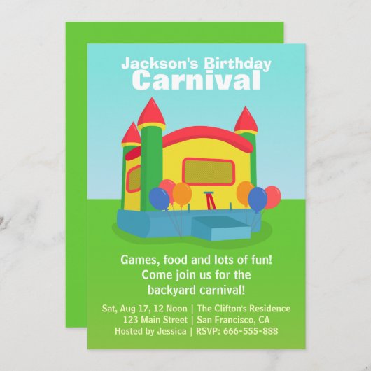 Kindergeburtstag-Party - glücklicher Einladung (Vorne/Hinten)