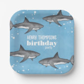 Kindergeburtstag Party Haie benutzerdefinierten Pappteller (Vorderseite)