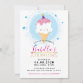 KINDERGEBURTSTAG PARTY INVITE kawaii Eiskronen Einladung (Vorderseite)