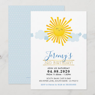 KINDERGEBURTSTAG PARTY INVITE kawaii lächelnder So Einladung