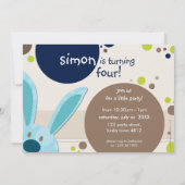 KINDERGEBURTSTAG PARTY INVITE niedliche Bunny Peki Einladung (Rückseite)