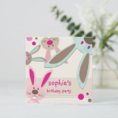 KINDERGEBURTSTAG PARTY INVITE niedliche Bunny Peki Einladung (Stehend Vorderseite)