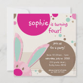 KINDERGEBURTSTAG PARTY INVITE niedliche Bunny Peki Einladung (Rückseite)