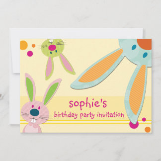 KINDERGEBURTSTAG PARTY INVITE niedliche Bunny Peki Einladung