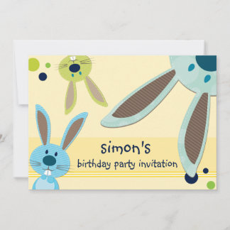 KINDERGEBURTSTAG PARTY INVITE niedliche Bunny Peki Einladung
