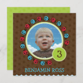 KINDERGEBURTSTAG PARTY INVITE niedlicher Ladybird- Einladung (Vorne/Hinten)