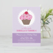 KINDERGEBURTSTAG PARTY INVITE niedliches Kuchendes Einladung (Stehend Vorderseite)