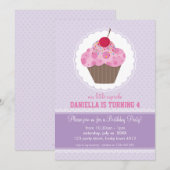 KINDERGEBURTSTAG PARTY INVITE niedliches Kuchendes Einladung (Vorne/Hinten)