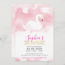KINDERGEBURTSTAG PARTY INVITE schwan Prinzessin go