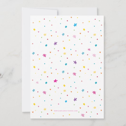 KINDERGEBURTSTAG PARTY Kawaii Regenbogen niedliche Einladung (Rückseite)