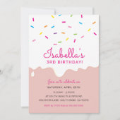 KINDERGEBURTSTAG PARTY Kuchen Zuckerguss Tropfen S Einladung (Vorderseite)