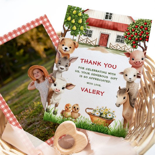 Kindergeburtstag Party Landtiere für Foto Dankeskarte