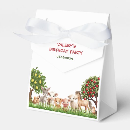 Kindergeburtstag Party Landtiere für Mädchen Geschenkschachtel (Vorderseite)
