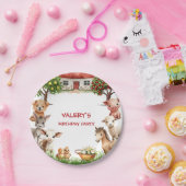 Kindergeburtstag Party Landtiere für Mädchen Pappteller (Party)