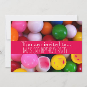 Kindergeburtstag-Party mit Bonbonbons Einladung