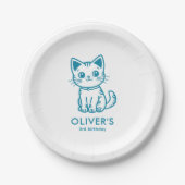 Kindergeburtstag Party mit Farbkätzchen Pappteller (Vorderseite)