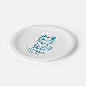 Kindergeburtstag Party mit Farbkätzchen Pappteller (Schrägansicht)