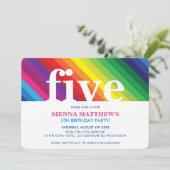 KINDERGEBURTSTAG PARTY Moderner, farbenfroher Rege Einladung (Stehend Vorderseite)