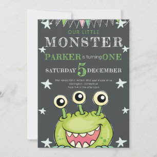 Kindergeburtstag Party Monster Einladung