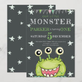 Kindergeburtstag Party Monster Einladung (Vorne/Hinten)