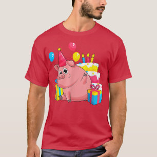 Kindergeburtstag Party Niedlich Piglet Farm Tier B T-Shirt