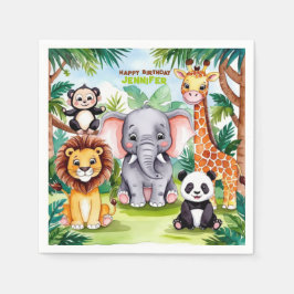 Kindergeburtstag Party Niedlicher Tiere Safari Jun Serviette
