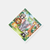 Kindergeburtstag Party Niedlicher Tiere Safari Jun Serviette (Ecke)