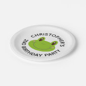 Kindergeburtstag Party Personalisiert Frosch Pappteller (Schrägansicht)