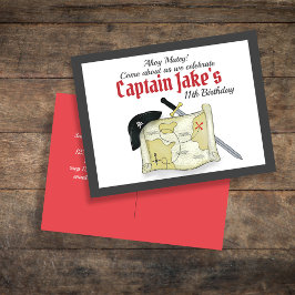 Kindergeburtstag Party Pirate Einladung Postkarte