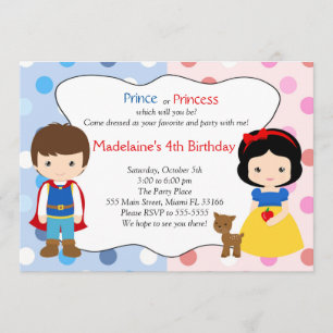 Kindergeburtstag-Party Prinz-Prinzessin Invitation Einladung