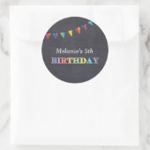 Kindergeburtstag-Party-Schalkbrettaufkleber bevorz Runder Aufkleber (Tasche)