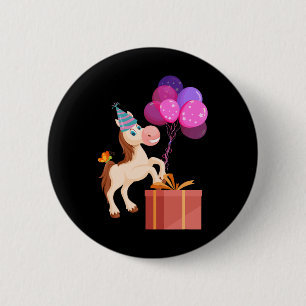 Kindergeburtstag Party Süße Tier Reitpferd Reitspo Button