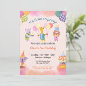 Kindergeburtstag Party Thema Einladung (Stehend Vorderseite)