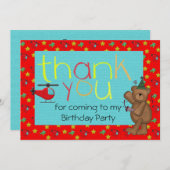 Kindergeburtstag Party Vielen Dank Karten (Vorne/Hinten)