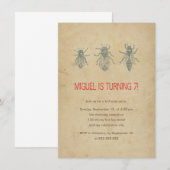 Kindergeburtstag-Party-Vintage Einladung (Vorne/Hinten)