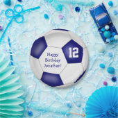 Kindergeburtstag-Party zum Thema Blaue Fußball Pappteller (Party)